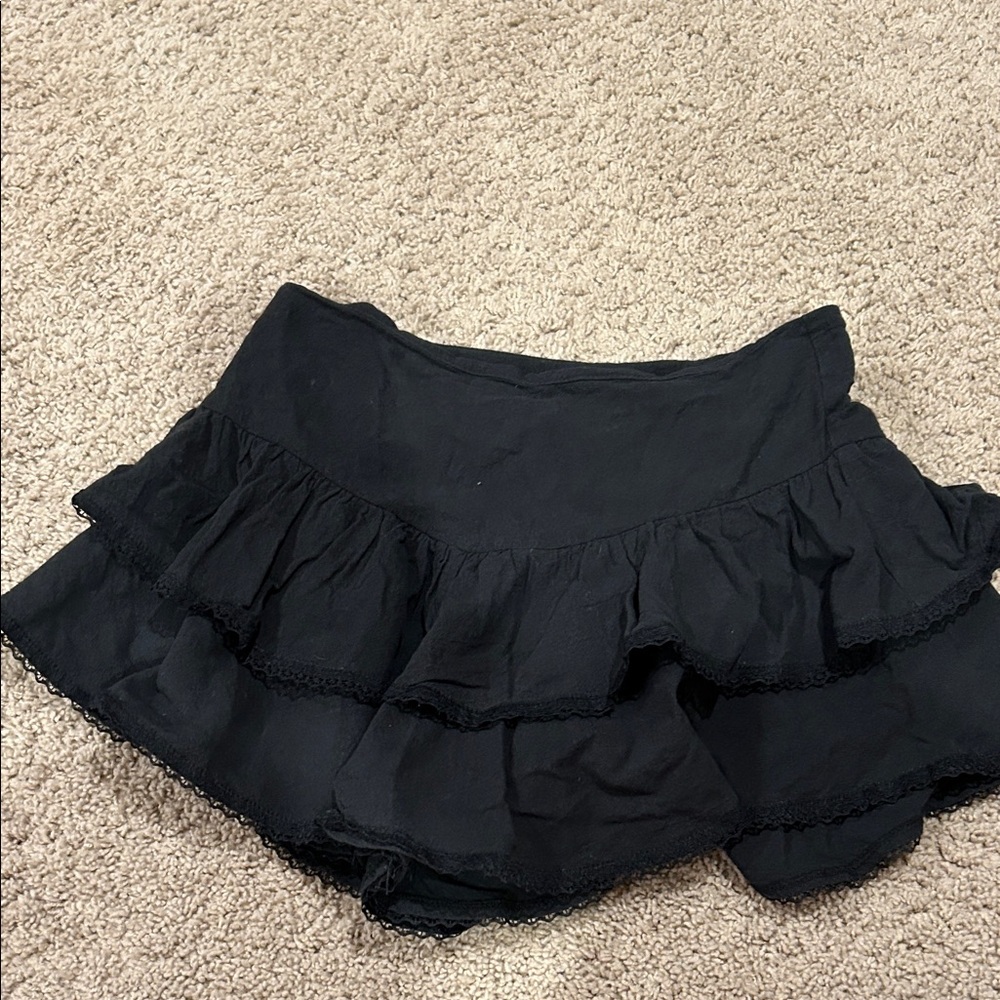 SHEIN Black Layered Ruffle Skirt